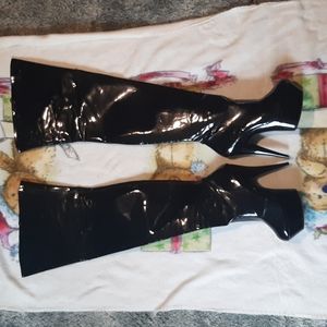 Thigh high platform stiletto boots